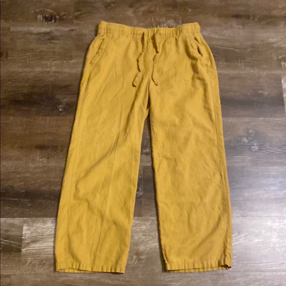 Old Navy Linen cropped  Pants “mustard color”